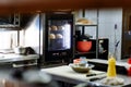 Cooking sesame buns preparing in the oven