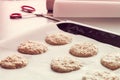 Cooking sesame cookies