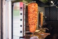 Cooking shawarma in a street cafe in Istanbul. Royalty Free Stock Photo