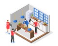 Cooking Show Colored Isometric Composition