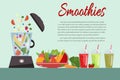 Cooking smoothies. Plate full of vegetables and fruits. Royalty Free Stock Photo