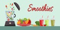 Cooking smoothies. Plate full of vegetables and fruits. Royalty Free Stock Photo