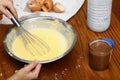 Cooking some pancakes for Candlemas Royalty Free Stock Photo