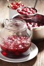 Cooking sour cherry jam Royalty Free Stock Photo