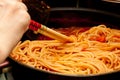 Cooking Spaghettis Royalty Free Stock Photo