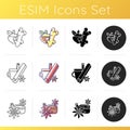 Cooking spices icons set