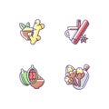 Cooking spices RGB color icons set