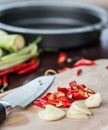 Cooking Spicy Food Means Red Chilli And Chile