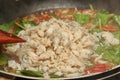 Cooking Stir - fried crad with chili and basil leaf. Royalty Free Stock Photo