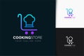 Cooking store logo design with gradient