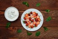 Cooking strawberry dessert Royalty Free Stock Photo