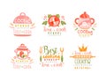 Cooking Studio Logo Design with Different Kitchen Utensils Vector Set