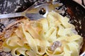 Cooking Tagliatelle Pasta Royalty Free Stock Photo