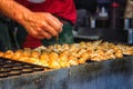 Cooking takoyaki