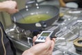 Cooking Themometer measure the degree oil or fried in the pan