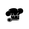 Cooking time black icon, vector sign on isolated background. Cooking time concept symbol, illustration Royalty Free Stock Photo