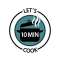 Cooking Time Icon - 10 Minutes Vector Button Food Concept - Rest