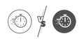 Cooking timer line icon. Frying stopwatch sign. Food preparation. Vector