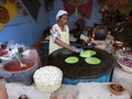 Cooking Tortillas at the Restaurant