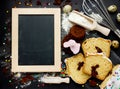 Cooking traditional Easter biscuits background Royalty Free Stock Photo