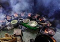 Cooking traditional food at local restaurant