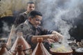 Cooking of traditional Moroccan tajin dish
