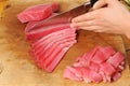 Cooking tuna fish Royalty Free Stock Photo