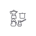 Cooking utensils vector line icon, sign, illustration on background, editable strokes Royalty Free Stock Photo