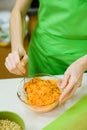 Cooking a vegetarian dinner