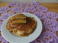 Cooking vegetarian healthy pancakes