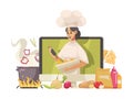 Cooking Video Blogger Composition Royalty Free Stock Photo