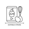 Cooking video linear icon