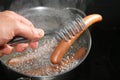 Cooking wiener Royalty Free Stock Photo