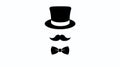 Vector Isolated Illustration of a Hat, Moustache and Bow Tie Icon Royalty Free Stock Photo