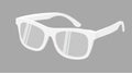 Vector Isolated Illustration of White Frame Glasses Royalty Free Stock Photo