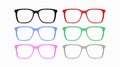 Different Color Glasses Frames. Vector isolated set of glasses Royalty Free Stock Photo