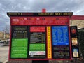 Cookout fast food restaurant building drive thru colorful menu front facing