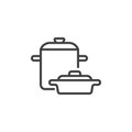 Cookware and Bakeware items line icon