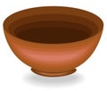 Cookware. A bowl is needed in the kitchen in the kitchen. It is preparing food and pouring lunch. Clay bowl for a healthy diet.