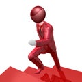 Cool 3d businessman icon climbing the stairs Royalty Free Stock Photo