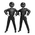 Cool 3d businessman team icon on tuxedo