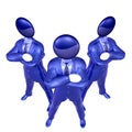 Cool 3d businessman team icon on tuxedo