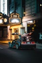 Cool aesthetic view of a delorean dmc 12 car in the streets of Manhattan. Perfect as a wallpaper. Royalty Free Stock Photo