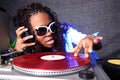 Cool afro american DJ Royalty Free Stock Photo