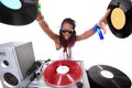 Cool afro american DJ Royalty Free Stock Photo