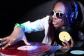 Cool afro american DJ Royalty Free Stock Photo