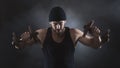 Cool attractive man lifting weights Royalty Free Stock Photo