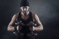 Cool attractive man lifting weights Royalty Free Stock Photo