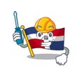 Cool automotive flag dominican republic in cartoon character style