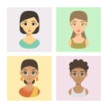 Cool avatars different brochure nations people portraits ethnicity different skin tones ethnic affiliation and hair